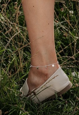 Sterling Silver Mini Disc Anklet