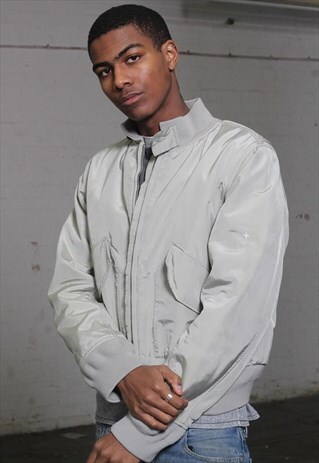 RARE VINTAGE STONE ISLAND EMBROIDERED LOGO BOMBER JACKET