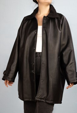 Vintage  Jacket Synthetic in Black XL