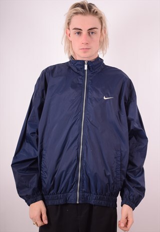 NIKE MENS VINTAGE TRACKSUIT TOP JACKET XL BLUE 90S