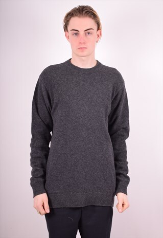 LEE MENS VINTAGE JUMPER SWEATER LARGE GREY 90S