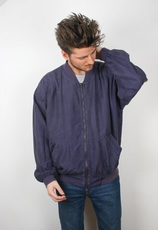VINTAGE PURPLE SILK BOMBER JACKET