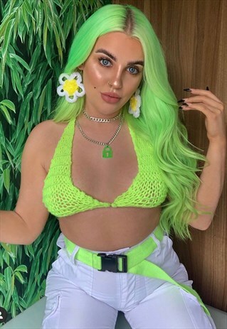 HAND MADE IRISH NEON KNITTED BIKINI BRALET