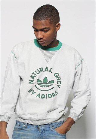 VINTAGE ADIDAS LOGO SWEATSHIRT GREY