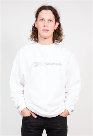 VINTAGE 90'S WHITE REEBOK SWEATSHIRT JUMPER