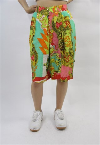 VINTAGE COLOURFUL PATTERNED FLOWY SHORTS