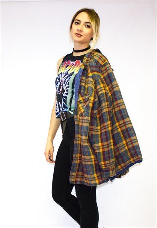 VINTAGE GRUNGE OVERSIZED LUMBERJACK PADDED SHIRT