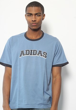 VINTAGE ADIDAS SPELLOUT T-SHIRT BLUE