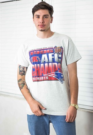 VINTAGE NFL AMERICAN FOOTBALL T-SHIRT LOGO 90S L 7.7