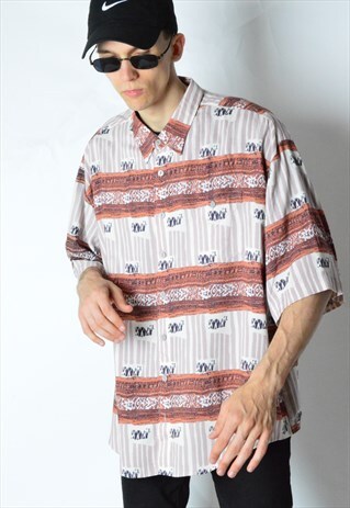 VINTAGE 90S COLOURFUL SHORT SLEEVE SHIRT