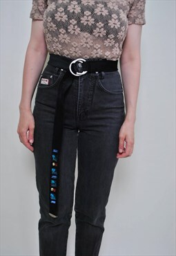 90's oversized belt, vintage colorful  artificial stone 