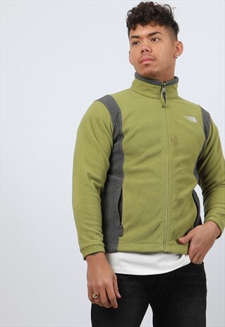 VINTAGE THE NORTH FACE XS GREEN ZIPPED FLEECE