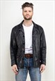 Vintage 90's Leather Jacket in Black