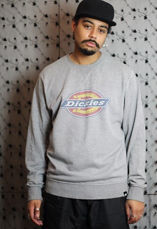 VINTAGE DICKIES GREY LOGO JERSEY SWEATSHIRT