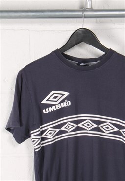 Vintage Umbro T-Shirt in Navy Sports T-Shirt Large