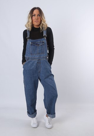 DENIM DUNGAREES UK 16 WIDE TAPERED LEG (CK3P)