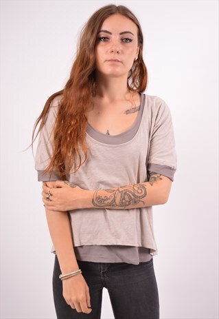 VINTAGE CHAMPION T-SHIRT TOP GREY