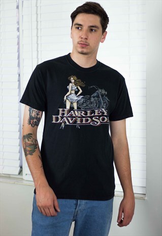 VINTAGE HARLEY DAVIDSON T-SHIRT LOGO 90S X 7.6