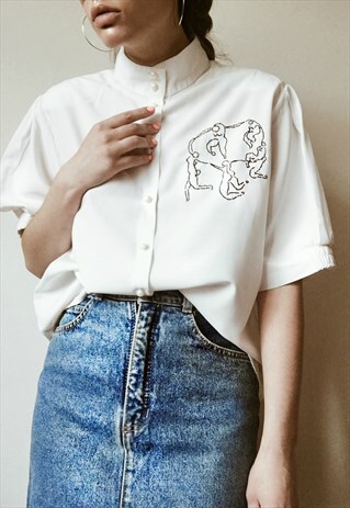 HAND EMBROIDERED WHITE AIRY SHIRT