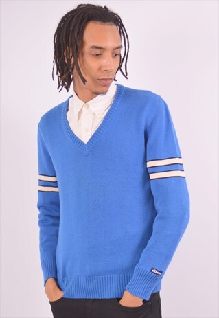 VINTAGE ELLESSE JUMPER SWEATER BLUE