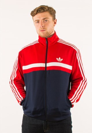 VINTAGE 90S RED ADIDAS TRACK TOP JACKET