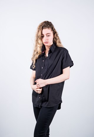 TOMMY HILFIGER VINTAGE 1990S BLACK SHIRT
