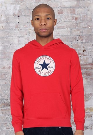 VINTAGE CONVERSE BIG LOGO HOODIE RED