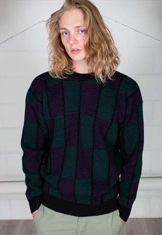 VINTAGE PATTERN KNITTED UNISEX JUMPER