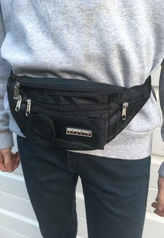 UNISEX VINTAGE BLACK FESTIVAL BOHO BUMBAG HAND BAG