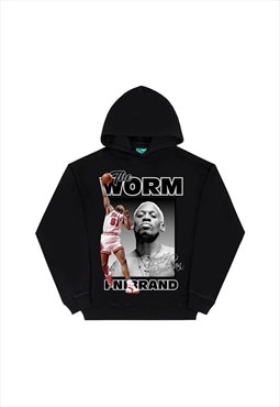 Black Dennis Rodman Graphic Cotton fans hoodie