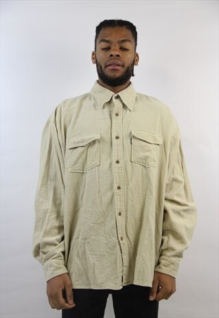 VINTAGE 90'S BEIGE CORD SHIRT