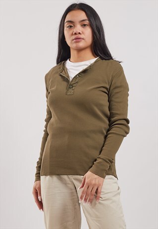 VINTAGE RALPH LAUREN LONG SLEEVE 3-BUTTON TOP