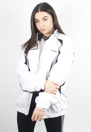 90'S RETRO BLACK & WHITE TRACK JACKET