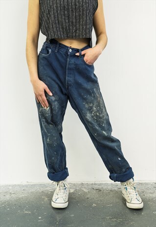 LEVI'S VINTAGE BLUE PAINT 501 MOM JEANS