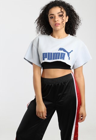 90S PUMA EMBROIDERED LOGO EXTREME CROPPED SWEATSHIRT