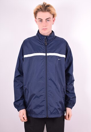 NIKE MENS VINTAGE TRACKSUIT TOP JACKET LARGE BLUE 90'S