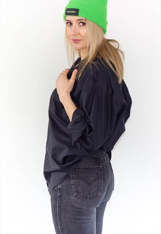 VINTAGE 90'S BEN SHERMAN BLACK BOYFRIEND SHIRT