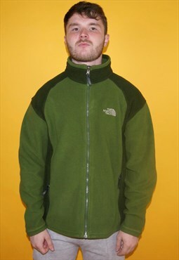 Vintage Y2K The North Face Full Zip Fleece Jacket Green, L