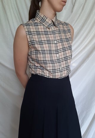 BURBERRY NOVA CHECK SLEEVELESS SHIRT