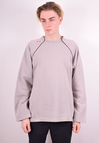 PUMA MENS VINTAGE SWEATSHIRT JUMPER XL GREY 90S