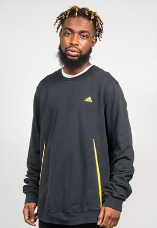 ADIDAS 90'S VINTAGE BLACK SPORTS SWEATSHIRT
