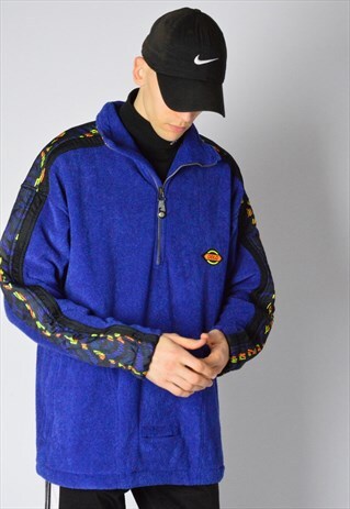 VINTAGE 90S BLUE ZIP UP FLEECE