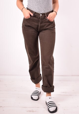 LEVI'S 501 WOMENS VINTAGE JEANS W28 L30 BROWN 90S