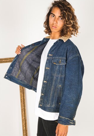 VINTAGE 80S ORIGINAL LEE LINED DENIM JACKET / 2100 / 401