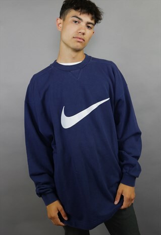 NAVY BLUE NIKE LOGO SPELL OUT SWEATSHIRT