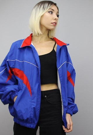 VINTAGE 90S OVERSIZED SPORTS WINDBREAKER JACKET