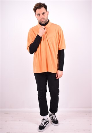 SERGIO TACCHINI MENS VINTAGE POLO SHIRT XL ORANGE 90'S