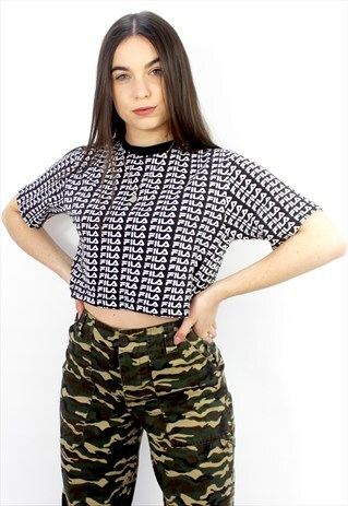 90'S RETRO BLACK & WHITE CROP TOP