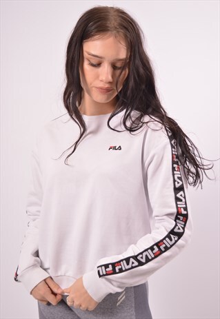VINTAGE FILA SWEATSHIRT JUMPER WHITE