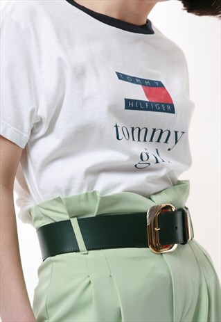 90S VINTAGE TOMMY HILFIGER WHITE BIG LOGO TSHIRT 1500